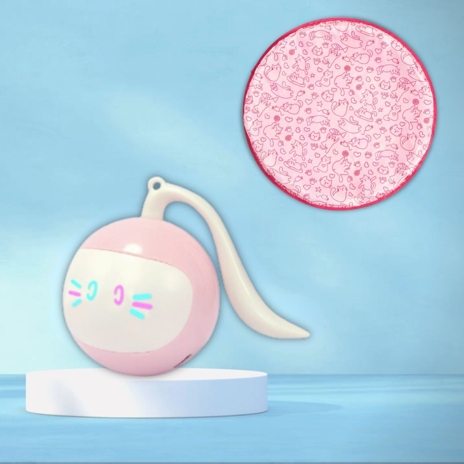 2-in-1 Interactief Zelfrollende Bal met Jachthoes | Speelgoed voor Gelukkige, Speelse Katten